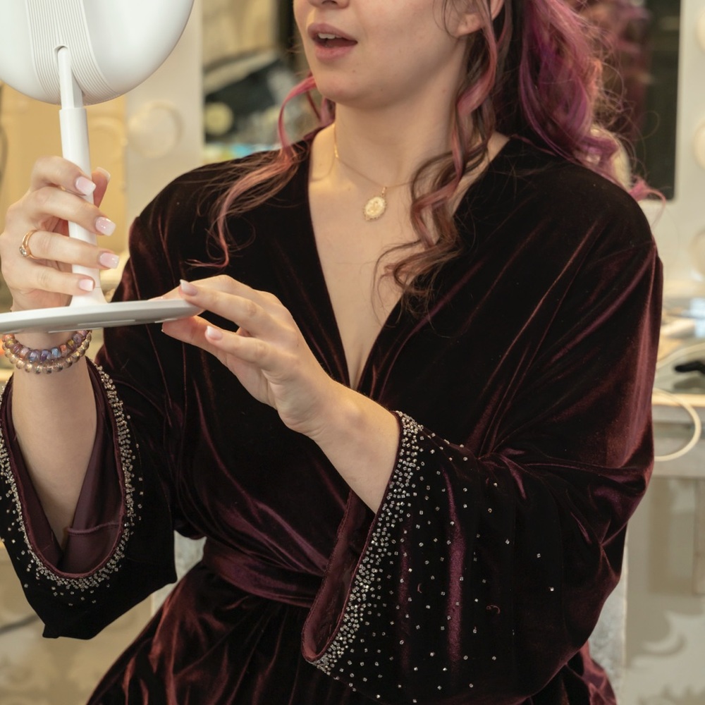 {Victoria's Secret} Vintage Velour Beaded Robe
